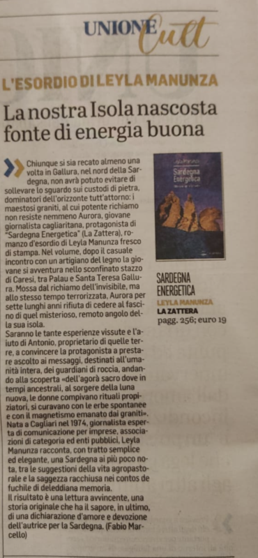 Recensione del libro “Sardegna Energetica” su Unione Sarda